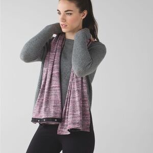 lululemon athletica Pink Marled Snap-Trim Scarf Wrap Vinyasa Scarf Yoga